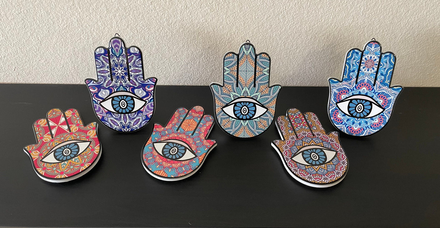 TRIVETS/HAMSA PLATES/ Ceramic Plates/Coasters/Evil Eye Decor/Mandala Plates