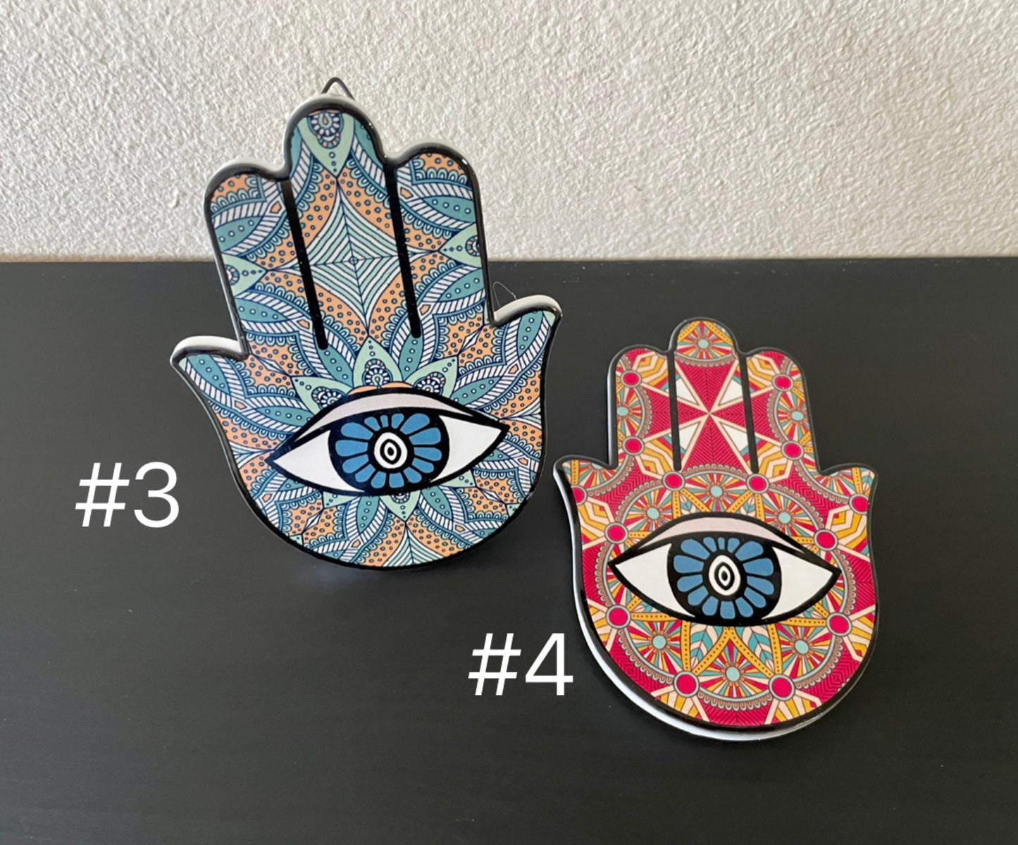 TRIVETS/HAMSA PLATES/ Ceramic Plates/Coasters/Evil Eye Decor/Mandala Plates