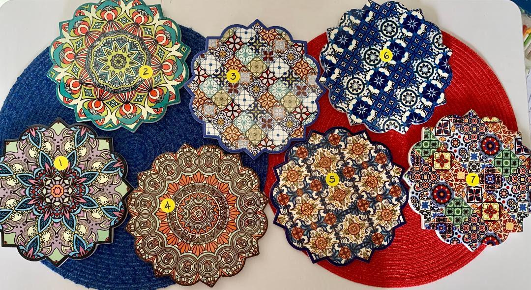 TRIVETS/MANDALA PLATES/ Ceramic Plate Holder/ Mandala Cutting Board