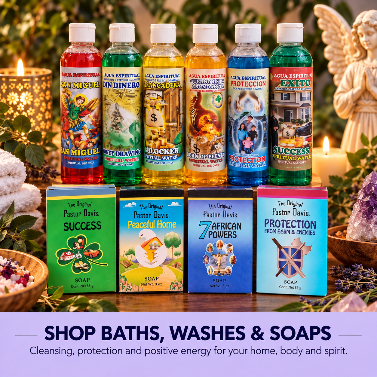 spiritual baths washes soaps cleansing protection intention