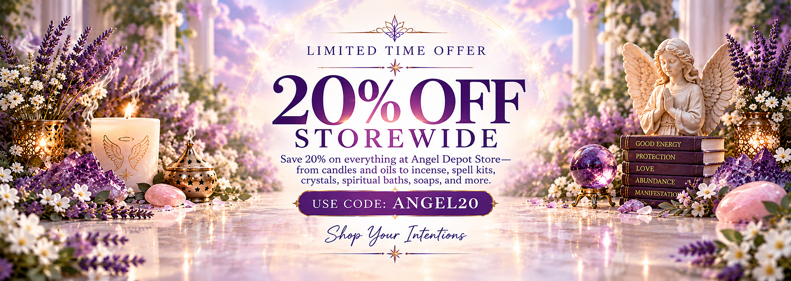 candles oils incense spell kits crystals baths soaps angel depot store discount storewide
